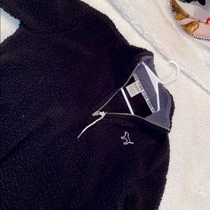 PINK BLACK SHERPA HALF ZIP